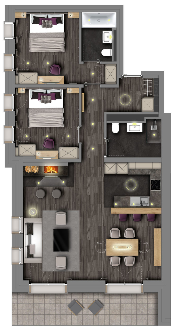 Christiania Apartment 1 Zermatt Floor Plan 1